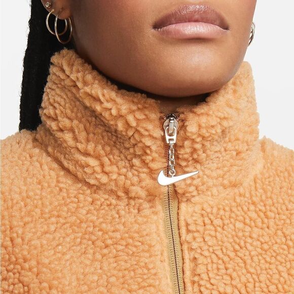 NWOT NIKE Sportswear Swoosh Sherpa Fleece Teddy Jacket CU6639 Sz XS - Picture 4 of 11